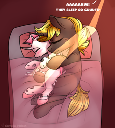 Size: 2711x3000 | Tagged: explicit, artist:cornelia_nelson, oc, oc:tineey, adorasexy, age difference, albino changeling, anal, anal creampie, assisted masturbation, bed, bedroom, big dom small sub, blanket, changeling, creampie, cum, cumming, cute, foalcon, gay, high res, hoofjob, imported from derpibooru, interspecies, male, nudity, oc only, on bed, penetration, penis, pony, pony on changeling action, reach around, sex, sexy, simultaneous orgasm, snuggling, stallion, stallion on changeling male, stealth sex, text, under the covers, unicorn, x-ray