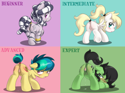 Size: 4907x3645 | Tagged: explicit, artist:pestil, oc, oc:apogee, oc:filly anon, oc:luftkrieg, oc:zala, anus, ass up, blushing, butt, butt freckles, clitoris, crotchboobs, delicious flat crotch, dock, earth pony, face down ass up, female, females only, filly, filly four (/mlp/), foal, foalcon, freckles, imported from derpibooru, looking back, nipples, nudity, oc only, pegasus, plot, ponut, pony, presenting, rear view, teats, vaginal secretions, vulva, vulvar winking, zebra