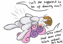 Size: 3508x2480 | Tagged: explicit, semi-grimdark, artist:stammis, sweetie belle, abdominal bulge, blowjob, blushing, cum inflation, deepthroat, dubious consent, female, foalcon, g4, high res, imported from derpibooru, inflation, male, nudity, oral, penis, pony, sex, straight, throat bulge, throat swabbing