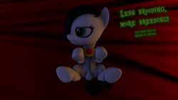 Size: 1280x720 | Tagged: explicit, artist:tenebris, oc, oc:emerald jewel, 3d, colt, colt quest, earth pony, emorald, eyeshadow, foal, foalcon, implied prostitution, imported from derpibooru, jewelry, looking away, makeup, male, necklace, nudity, oc only, offscreen character, on back, part of a set, penis, pony, solo, solo male, source filmmaker, trap