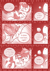 Size: 800x1131 | Tagged: explicit, artist:vavacung, oc, oc:filly fooling, comic:filly fooling, anus, bow, clothes, cloud, colt, colt on filly, comic, crossdressing, dialogue, duo, female, femboy, filly, foal, foalcon, g4, hair bow, horsecock, imported from derpibooru, lying down, lying on top of someone, male, missionary position, monochrome, nudity, oc x oc, panting, pegasus, penetration, penis, pony, rumble, sex, shipping, sky, speech bubble, straight, teenager, tomboy, vaginal