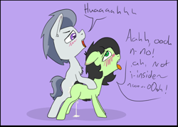 Size: 923x660 | Tagged: explicit, artist:happy harvey, oc, oc:filly anon, ahegao, blank flank, blushing, chest fluff, colored, colt, colt on filly, creampie, cum, cum belly, cumming, dialogue, doggy style, ear fluff, earth pony, female, filly, flat colors, foal, foalcon, from behind, g4, hooves, imported from derpibooru, male, open mouth, pale color, penetration, phone drawing, pony, profile, rumble, sex, soft color, straight, swelling, this will end in pregnancy, tongue out, unwanted cumshot, vaginal, vaginal creampie, wingless