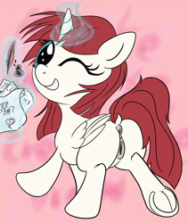 Size: 3800x4500 | Tagged: explicit, artist:littlenaughtypony, oc, oc:fausticorn, alicorn, anatomically correct, anus, blushing, cute, cute porn, dock, feather, female, filly, foal, foalcon, frog (hoof), g4, genitals, imported from derpibooru, ink, inkwell, looking at you, looking back, looking back at you, nudity, oc only, one eye closed, ponut, pony, smiling, solo, solo female, underhoof, vulva, we are going to hell, wings, wink, younger