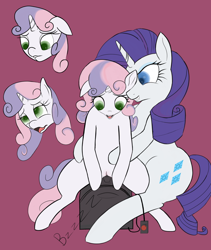 Size: 3200x3800 | Tagged: explicit, artist:riskypony, rarity, sweetie belle, ahegao, belle sisters, female, foalcon, g4, high res, imported from derpibooru, incest, insertion, lesbian, lip bite, nudity, open mouth, pony, raricest, sex toy, ship:raribelle, shipping, sybian, tongue out, unicorn, vaginal insertion, vibrator, vulva