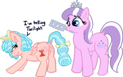Size: 2174x1375 | Tagged: explicit, artist:poniidesu, diamond tiara, alternate version, anatomically correct, anus, bow, butt, cozy glow, cozy glutes, cozybuse, crotchboobs, diamondglow, dock, earth pony, female, femdom, filly, foal, foalcon, g4, heart eyes, imported from derpibooru, jewelry, lesbian, masochism, nudity, paddle, pegasus, plot, ponut, pony, shipping, simple background, spanking, tiara, transparent background, vaginal secretions, vulva, wingding eyes