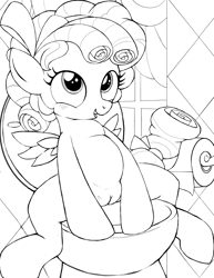 Size: 2550x3300 | Tagged: explicit, artist:tricksta, alternate version, arm hooves, belly, but why, cozy glow, cozybetes, cute, female, filly, foal, foalcon, g4, genitals, high res, human vulva on pony, imported from derpibooru, monochrome, nudity, pegasus, pony, potty time, semi-anthro, sitting, sitting on toilet, solo, solo female, spread legs, spreading, toilet, vulva