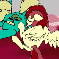 Size: 600x600 | Tagged: explicit, artist:thebathwaterhero, oc, oc:crystal lattice, oc:hidden gem, age difference, cyoa, cyoa:landfall, disguise, duo, earth pony, female, filly, filly on mare, foal, foalcon, imported from derpibooru, lesbian, mare, oc only, pegasus, pony