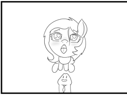 Size: 913x685 | Tagged: explicit, artist:happy harvey, oc, oc:filly anon, black and white, blushing, earth pony, expecting, eyebrows, female, filly, foal, foalcon, grayscale, heart eyes, horny, imported from derpibooru, looking at you, monochrome, necktie, nudity, oc only, open mouth, penis, pony, simple background, sitting, smiley face, tongue out, white background, wingding eyes