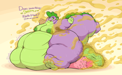 Size: 3090x1914 | Tagged: explicit, grotesque, artist:yowesephth, spike, armpit hair, armpits, balls, barbed penis, big balls, big penis, breasts, cellulite, dragon, erection, fart, fart fetish, fart noise, fat, fat spike, fetish, foalcon, g4, hyper, hyper balls, hyper penis, imported from derpibooru, impossibly large balls, impossibly large penis, male, messy, moobs, morbidly obese, nipples, nudity, obese, onomatopoeia, penis, precum, smegma, smelly, snot, solo, solo male, sound effects, stink lines, urine