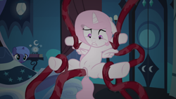 Size: 1920x1080 | Tagged: explicit, semi-grimdark, artist:toinfinity, princess celestia, princess luna, comic:tia's tentacle time, alicorn, cewestia, dubious consent, female, filly, filly luna, foal, foalcon, g4, imported from derpibooru, pony, show accurate, show accurate porn, tentacle porn, tentacles, tentacles on filly, woona, younger