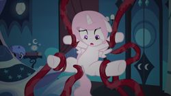 Size: 1920x1080 | Tagged: explicit, semi-grimdark, artist:toinfinity, princess celestia, princess luna, comic:tia's tentacle time, alicorn, cewestia, dubious consent, female, filly, filly luna, foal, foalcon, g4, imported from derpibooru, pony, show accurate, show accurate porn, tentacle porn, tentacles, tentacles on filly, woona, younger