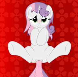 Size: 1536x1526 | Tagged: explicit, artist:justisanimation, sweetie belle, abdominal bulge, adorasexy, animated, balls, belly blush, cute, female, foalcon, g4, gentle sex, gif, horsecock, imported from derpibooru, looking at you, male, missionary position, nudity, on back, penetration, penis, pony, sex, sexy, smiling, straight, unicorn, vaginal, vaginal secretions, vulva