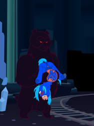 Size: 6000x8000 | Tagged: explicit, grimdark, artist:theonewithoutaname, oc, oc:blue, alternate version, anus, babycon, bear, blowjob, blushing, blushing profusely, cave, cavern, cervix, commission, community related, creampie, crotchboobs, cub, cum, cum in mouth, deepthroat, female, fetus, foalcon, huggles, imported from derpibooru, mare, nipples, nudity, oral, oral creampie, penis, pony, predator, pregnant, rape, rule 63, sex, teats, them's fightin' herds, throat bulge, tongue out, upside down, vulva, x-ray