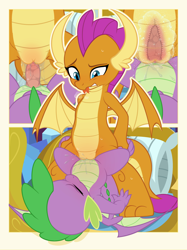 Size: 3009x4031 | Tagged: explicit, artist:tricksta, spike, comic, creampie, cum, dragon, dragoness, eyes closed, female, foalcon, g4, imported from derpibooru, imported from twibooru, male, orgasm, penetration, sex, ship:spolder, shipping, smolder, spolder, straight, vaginal, x-ray