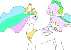 Size: 853x608 | Tagged: explicit, artist:undeadponysoldier, princess celestia, spike, alicorn, alternate version, anal, bedroom eyes, colored, dragon, dragon on pony action, female, foalcon, g4, imported from derpibooru, interspecies, male, mare, penetration, pony, sex, ship:spikelestia, shipping, straight, trace