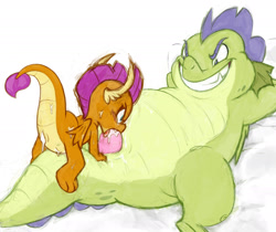 Size: 2205x1856 | Tagged: explicit, artist:dancingchar, age difference, angry, angry sex, armpits, blowjob, blushing, cloaca, cum, dragon, dragoness, dripping, dripping cum, evil smile, father knows beast, female, foalcon, forced sex, g4, genital slit, glare, grin, hatefuck, humiliation, imported from derpibooru, male, my little pony: friendship is magic, nudity, oral, pale color, penis, season 8, sex, ship:smudge, simple background, sin of lust, sludge (g4), smiling, smolder, smolderbuse, smolderriere, soft color, teenaged dragon, teenager, white background