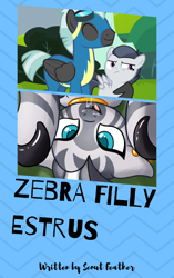 Size: 1410x2250 | Tagged: explicit, artist:fearingfun, author:scout feather, brothers, clopfic, clopfic linked in description, clothes, cover art, edit, fanfic, fanfic art, fanfic cover, fanfic in the source, female, filly, foal, foalcon, g4, implied foalcon, imported from derpibooru, interspecies, male, pony, rumble, siblings, stallion, story included, thunderlane, uniform, wonderbolts, wonderbolts uniform, zebra