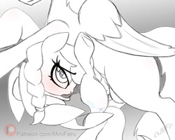 Size: 1500x1200 | Tagged: explicit, artist:miniferu, silver spoon, oc, age difference, canon x oc, clothes, earth pony, female, foalcon, g4, heart eyes, imported from derpibooru, limited palette, lingerie, male, monochrome, near grayscale, pale color, partial color, patreon, patreon logo, penetration, pony, sex, soft color, straight, vaginal, wingding eyes
