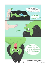 Size: 3114x4354 | Tagged: explicit, artist:kumakum, oc, oc:anon, oc:filly anon, comic:anon filly casting couch, anthro, balls, bedroom eyes, belly button, big penis, blue balls, breasts, bump, clothes, comic, couch, dialogue, drool, eyes on the prize, female, foalcon, heart, homogender, human, human on anthro action, human penis, imported from derpibooru, interspecies, looking back, male, not actually small, nudity, oc only, on back, open mouth, oral, panties, penis, sex, small penis humiliation, smiling, socks, speech bubble, straight, striped socks, tongue out, underwear, unguligrade anthro, unshorn fetlocks