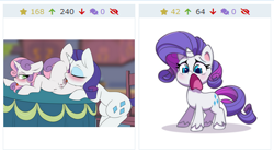 Size: 462x258 | Tagged: explicit, artist:lockheart, artist:senaelik, editor:fluttershyisnot adoormat, rarity, sweetie belle, age difference, alternate version, anatomically correct, belle sisters, belly button, blushing, chair, clitoris, crotchboobs, cunnilingus, derpibooru exclusive, edit, eyes closed, eyeshadow, female, filly, foal, foalcon, g4, g4.5, imported from derpibooru, incest, lesbian, looking back, lying down, makeup, mare, mare on filly, meme, my little pony: pony life, nipples, nudity, on side, open mouth, oral, pony, raricest, sex, ship:raribelle, shipping, siblings, simple background, sisters, table, teats, tongue out, unicorn, unshorn fetlocks, vaginal secretions, vulva, vulvar winking, white background