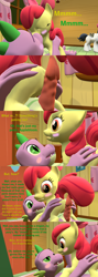 Size: 1920x5400 | Tagged: explicit, artist:papadragon69, apple bloom, spike, comic:spike's cyosa, 3d, anus, blushing, butt touch, clubhouse, comic, crusaders clubhouse, cyoa, dragon, dragon dick, earth pony, female, filly, foal, foalcon, g4, hand on butt, imported from derpibooru, kissing, male, nudity, older, older spike, penis, pony, rumble, ship:spikebloom, shipping, source filmmaker, straight, teenage spike, teenager, unicorn, vulva, winged spike, wings