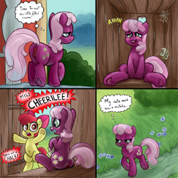 Size: 2001x2001 | Tagged: explicit, artist:smudge proof, apple bloom, anus, belly button, but why, cheerilee, comic, crotchboobs, delicious flat crotch, dock, earth pony, female, females only, fetish, filly, foal, foalcon, frog (hoof), g4, high res, imported from derpibooru, mare, nipples, nudity, outhouse, pissing, ponut, pony, sitting on toilet, teats, toilet, underhoof, urine, vulva, watersports