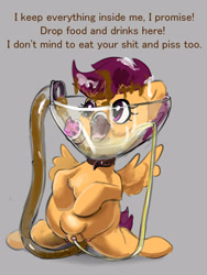 Size: 2141x2843 | Tagged: explicit, grotesque, artist:hexado, scootaloo, anal insertion, belly inflation, bladder inflation, catheter, clitoris, crotchboobs, cum, cum on hair, cupcake, facial, feeding tube, female, fetish, filly, foal, foalcon, food, force feeding, g4, high res, imported from derpibooru, insertion, kinky, living toilet, nipples, nudity, pipelining, piss drinking, pony, poop, poop eating, scat, solo, solo female, tube, urethral insertion, urine, vaginal secretions, watersports