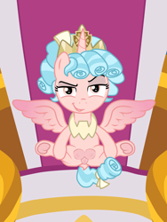 Size: 3000x4000 | Tagged: explicit, artist:theonewithoutaname, alicorn, alicornified, anatomically correct, cozy glow, cozycorn, crotchboobs, crown, dock, female, filly, foal, foalcon, g4, grin, happy birthday mlp:fim, horn, imminent cunnilingus, imminent oral, imminent sex, imported from derpibooru, jewelry, mlp fim's ninth anniversary, my little pony: friendship is magic, nipples, nudity, pony, race swap, regalia, show accurate, show accurate porn, sitting, smiling, smug, solo, solo female, spread legs, spreading, tail, teats, the ending of the end, throne, vulva, wings
