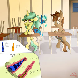 Size: 1000x1000 | Tagged: explicit, artist:drawing-unique, oc, oc:drawing unique, after classes, alternate version, anal insertion, bad dragon, carrot butt plug, clitoris, colt, colt on filly, crotchboobs, crying, detention, dildo, double insertion, erection, female, femsub, filly, foal, foalcon, freckles, horn, horsecock, imported from derpibooru, insertion, male, maledom, masturbation, moaning, moaning in pleasure, multiple insertion, nipple piercing, nipples, nudity, one eye closed, penis, piercing, pony, pony oc, public, remote controlled vibrator, reverse foalcon, school, sex toy, straight, submissive, sweat, tears of joy, tears of pleasure, teary eyes, teat piercing, unicorn, unicorn oc, vaginal insertion, vaginal secretions, vibrator, wink, x-ray