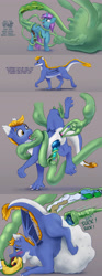 Size: 2500x6748 | Tagged: explicit, artist:hexado, oc, oc:box-filly, oc:gyro tech, oc:nyama, oc:southern belle, anal, anal insertion, anal vore, analingus, anatomically correct, angry, anus, belly inflation, boop, comic, crotchboobs, dialogue, dragon, dragon dick, dragon oc, dragons eating horses, earth pony, female, fetish, filly, filly prey, foal, foalcon, horsecock, imported from derpibooru, insertion, knot, knotted penis, looking pleasured, male, mare, missing cutie mark, multiple prey, nipples, nudity, oc only, oral, oral vore, penetration, penis, penis milking, ponut, pony, precum, sex, size difference, stallion, stuffed, stuffing, swallowing, tentacle blowjob, tentacle porn, tentacles, tentacles on male, unicorn, vore, vulva