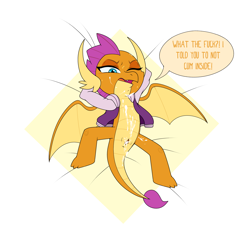 Size: 2246x2246 | Tagged: explicit, artist:enookie, editor:wumbl3, ahegao, anus, bukkake, clothes, creampie, cropped, cum, dragon, dragoness, edit, female, foalcon, g4, high res, implied straight, imported from derpibooru, jacket, nudity, open mouth, smolder, solo, solo female, sweat, this will end in pregnancy, unwanted cumshot, varsity jacket, vulva