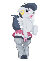 Size: 2400x3000 | Tagged: explicit, artist:regolithart, ahegao, bdsm, bedroom eyes, bipedal, blushing, chastity, chastity cage, choker, clothes, colt, crossdressing, ear piercing, earring, femboy, fishnet stockings, foal, foalcon, g4, high res, imported from derpibooru, jewelry, legwear, lidded eyes, looking at you, male, open mouth, orgasm denial, panties, pegasus, piercing, pony, rumble, simple background, sissy, skirt, socks, solo, solo male, spiked choker, stockings, stupid sexy rumble, thigh highs, thong, transparent background, underwear
