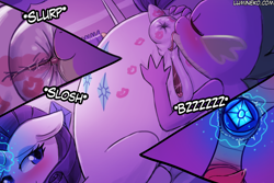 Size: 3000x2000 | Tagged: explicit, artist:lumineko, rarity, spike, anal insertion, analingus, analingus on female, anatomically correct, anus, ass worship, blushing, butt, clitoris, dildo, dock, dragon, eyes closed, female, foalcon, g4, high res, imported from derpibooru, insertion, interspecies, kiss mark, lidded eyes, lipstick, lipstick on anus, looking back, magic, male, male on female analingus, mare, multiple variants, nudity, oral, penis, plot, ponut, pony, precum, sex, sex toy, ship:sparity, shipping, straight, unicorn, vaginal secretions, vibrator, vulva