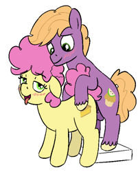 Size: 820x1006 | Tagged: explicit, artist:heretichesh, colt, colt on filly, duo, earth pony, female, filly, foal, foalcon, g4, honorary incest, imported from derpibooru, li'l cheese, little mac, male, my little pony: friendship is magic, no exceptions, pony, sex, ship:li'l mac n cheese, shipping, simple background, straight, the last problem, white background