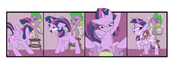 Size: 4000x1623 | Tagged: explicit, artist:enookie, spike, twilight sparkle, age difference, ahegao, alicorn, ambiguous penetration, and then spike was a man, anus, big penis, blowjob, blushing, bukkake, butt, butt touch, comic, cropped, crotchboobs, cum, cum in mouth, cum on body, cum on wings, dragon, dragon on pony action, duo, duo male and female, edit, eyes closed, facial, female, foalcon, g4, hair pulling, hand on butt, imported from derpibooru, impossibly large penis, interspecies, licking, licking lips, male, male pov, mare, messy mane, nipples, nudity, offscreen character, open mouth, oral, penetration, penis, plot, ponut, pony, pov, pseudoincest, raised hoof, sex, ship:twispike, shipping, stool, straight, sweat, teats, tongue out, twibutt, twilight is a foal fiddler, vagina, vaginal, vaginal secretions, vulva, winged spike, wings