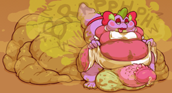 Size: 2448x1336 | Tagged: explicit, grotesque, artist:yowesephth, spike, apron, balls, barbed penis, big balls, big penis, clothes, crossdressing, dragon, erection, eyeshadow, fart, fart fetish, fart noise, fat, fat spike, femboy, fetish, foalcon, g4, gas, hyper, hyper balls, hyper penis, hyper scat, imported from derpibooru, impossibly large balls, impossibly large penis, impossibly large turd, library, lipstick, makeup, male, messy, morbidly obese, nudity, obese, onomatopoeia, penis, pissing, poop, pooping, precum, red eyeshadow, red lipstick, scat, smegma, smelly, solo, solo male, sound effects, stink lines, urine