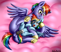 Size: 3060x2615 | Tagged: explicit, artist:anibaruthecat, rainbow dash, age difference, alternate version, balls, big dom small sub, blushing, bow hothoof, creampie, cum, cum inside rainbow dash, father and child, father and daughter, female, filly, foal, foalcon, g4, high res, horsecock, imported from derpibooru, incest, infidelity, looking at you, male, nudity, one eye closed, open mouth, pegasus, penetration, penis, pony, raincest, sex, ship:bowdash, shipping, smiling, stallion, stallion on filly, straight, underhoof, vaginal