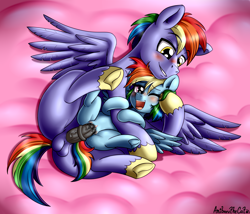 Size: 3060x2615 | Tagged: explicit, artist:anibaruthecat, rainbow dash, age difference, balls, big dom small sub, blushing, bow hothoof, father and child, father and daughter, female, filly, foal, foalcon, g4, happy sex, high res, horsecock, imported from derpibooru, incest, infidelity, looking at you, male, nudity, one eye closed, open mouth, pegasus, penetration, penis, pony, raincest, sex, ship:bowdash, shipping, smiling, stallion, stallion on filly, straight, underhoof, vaginal, vulva, vulva blush