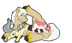 Size: 2500x1500 | Tagged: explicit, artist:shenhibiki, oc, oc:mercury shine, oc:millie, oc:shenhibiki, blowjob, female, foalcon, horse on pony action, imported from derpibooru, male, mare, nudity, oc only, oral, penis, pony, sex, size difference, soft color, straight