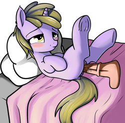 Size: 1473x1448 | Tagged: explicit, artist:cutelewds, anus, bed, bedroom eyes, blushing, dinky hooves, disembodied penis, dock, female, female focus, filly, foal, foalcon, g4, imported from derpibooru, male, nudity, on back, penetration, penis, pony, sex, simple background, solo focus, straight, transparent background, unicorn, vaginal, vaginal secretions, vulva