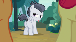 Size: 1280x720 | Tagged: questionable, editor:slayer118, apple bloom, scootaloo, anonymous artist, balls, butt, colt, edit, edited screencap, female, filly, foal, foalcon, g4, imported from derpibooru, kiss my ass, looking back, male, male focus, marks and recreation, my little pony: friendship is magic, nude edit, nudity, offscreen character, pegasus, plot, pony, rumble, screencap, solo focus, tongue out