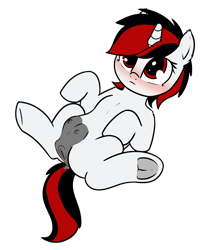 Size: 1462x1804 | Tagged: explicit, artist:cutelewds, oc, oc:blackjack, anatomically correct, anus, blushing, clitoris, crotchboobs, dark genitals, dock, fallout equestria, fallout equestria: project horizons, fanfic, fanfic art, female, foalcon, frog (hoof), hooves, horn, imported from derpibooru, mare, nipples, nudity, oc only, ponut, pony, simple background, solo, solo female, teats, transparent background, underhoof, unicorn, urethra, vulva