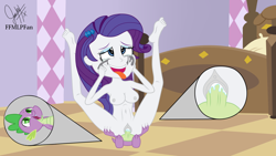 Size: 1590x894 | Tagged: explicit, artist:ffmlpfan, rarity, spike, ahegao, breasts, crying, dragon, dragon on human action, equestria girls, female, foalcon, g4, imported from derpibooru, makeup, male, nipples, nudity, open mouth, penetration, running makeup, sex, ship:sparity, shipping, straight, straight shota, tears of joy, vaginal, vulva