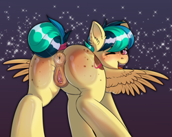 Size: 5000x4000 | Tagged: explicit, artist:dinoalpaka, oc, oc:apogee, against glass, anus, ass against glass, blushing, butt, butt blush, butt freckles, clitoris, feathered wings, female, filly, foal, foalcon, freckles, gift art, glass, imported from derpibooru, nudity, oc only, one eye closed, open mouth, pegasus, plot, ponut, pony, rcf community, solo, solo female, spread wings, tail bun, tail wrap, teenager, vulva, wings, wink