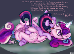 Size: 4500x3300 | Tagged: explicit, artist:ponypeon, twilight sparkle, age difference, alicorn, anatomically correct, anus, babysitting, bedroom eyes, bow, clitoral stimulation, clitoris, crotchboobs, cute, cute porn, duo, duo female, female, females only, filly, filly on mare, filly twilight sparkle, foal, foalcon, frog (hoof), g4, implied incest, implied shining armor, imported from derpibooru, irresponsible, lesbian, licking, looking at you, looking back, looking back at you, lying down, magic, magical stimulation, mare, mare on filly, nipples, nudity, on back, one eye closed, ponut, pony, presenting, presenting anus, presenting pussy, princess cadance, puckered asshole, raised tail, salivating, ship:twidance, shipping, tail, tail aside, tail bow, teats, teen princess cadance, teenager, text, tongue out, twibutt, underhoof, unicorn, unicorn twilight, vaginal secretions, vulva, vulvar winking, younger
