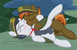 Size: 2048x1320 | Tagged: explicit, artist:shutterflyeqd, button mash, anal, anal creampie, anal orgasm, balls, blushing, butt, colt, colt on colt, creampie, crossdressing, cum, cum on floor, cum while penetrated, cumming, dark genitals, duo, earth pony, erection, eyes closed, filly guides, foal, foalcon, fucked sideways, g4, gay, hands free, horsecock, imported from derpibooru, kiss on the lips, kissing, looking pleasured, male, nudity, orgasm, orgasm cumshot, pegasus, penetration, penis, plot, pony, pony on pony action, reverse foalcon, rumble, sex, ship:rumblemash, shipping, show accurate, show accurate porn, sideways, simultaneous orgasm