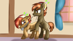 Size: 1280x720 | Tagged: explicit, artist:jbond, button mash, anal, bdsm, bipedal, collar, colt, colt on colt, crying, dominant, duo, duo male, earth pony, foal, foalcon, g4, gay, hat, imported from derpibooru, leash, liquid button, male, maledom, malesub, nudity, penetration, penis, pet tag, pony, propeller hat, raised hoof, self paradox, self ponidox, selfcest, sex, shipping, submissive, teary eyes, window