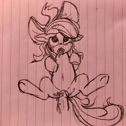 Size: 1080x1080 | Tagged: explicit, artist:sharpi, apple bloom, ahegao, female, foalcon, g4, human, human on pony action, imported from derpibooru, interspecies, male, open mouth, penetration, pony, sex, sketch, straight, traditional art, underhoof, vaginal