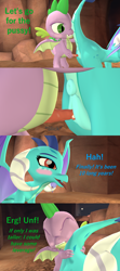 Size: 1920x4320 | Tagged: explicit, artist:papadragon69, spike, comic:spike's cyosa, 3d, anus, blushing, cave, comic, cyoa, doggy style, dragon, dragonbutt, estrus, female, foalcon, from behind, g4, imported from derpibooru, male, nudity, penetration, penis, princess ember, princess embutt, sex, ship:emberspike, shipping, size difference, source filmmaker, straight, tongue out, vaginal, vulva, winged spike, wings
