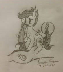 Size: 2089x2394 | Tagged: explicit, artist:antique1899, scootaloo, oc, oc:ragtime melody, blushing, chest fluff, foalcon, g4, high res, horsecock, imported from derpibooru, lip bite, monochrome, nudity, penis, signature, size difference, spread wings, traditional art, vagina, vaginal secretions, wingboner, wings